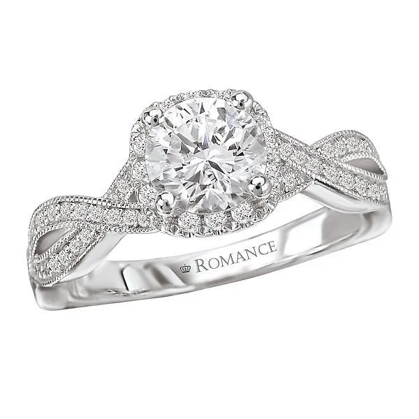 Celestial Jewelry 14KT WHITE GOLD 5/8 CTW ROUND DIAMOND INFINITY MILGRAIN RING