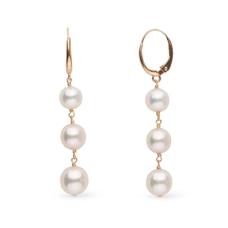Garnet Necklace 6.5-9.0 mm Triple Akoya Pearl Muse Collection Earrings