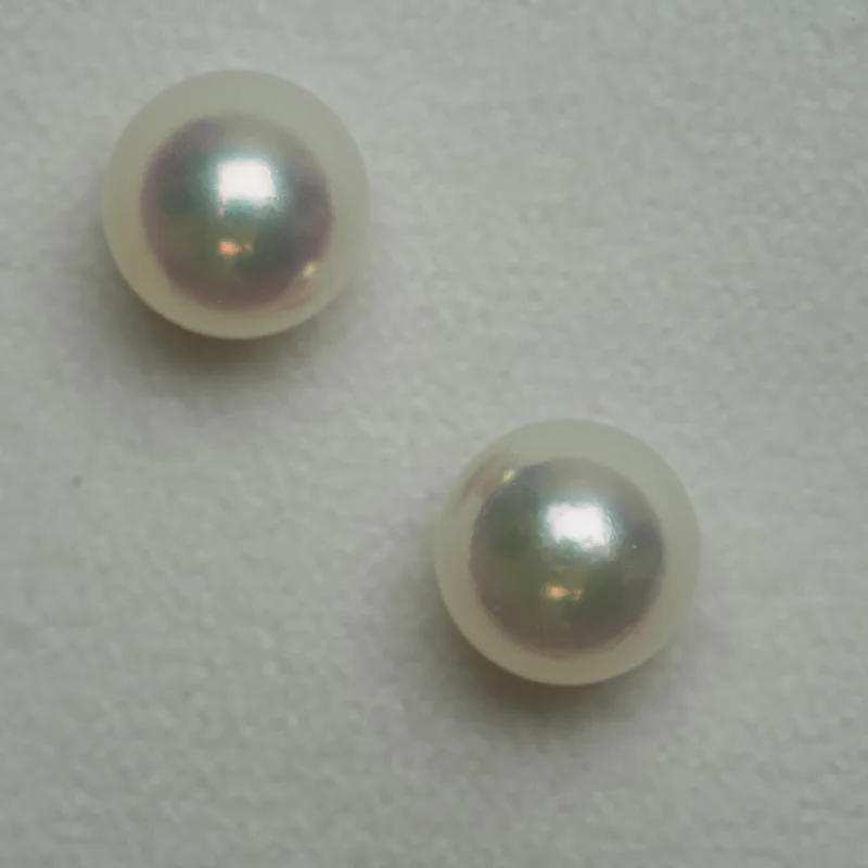 Platinum Necklace 7.45 and 7.47 mm GIA Certified Hanadama Akoya Pearl Stud Earrings Platinum Necklace 7.45 and 7.47 mm GIA Certified Hanadama Akoya Pearl Stud Earrings