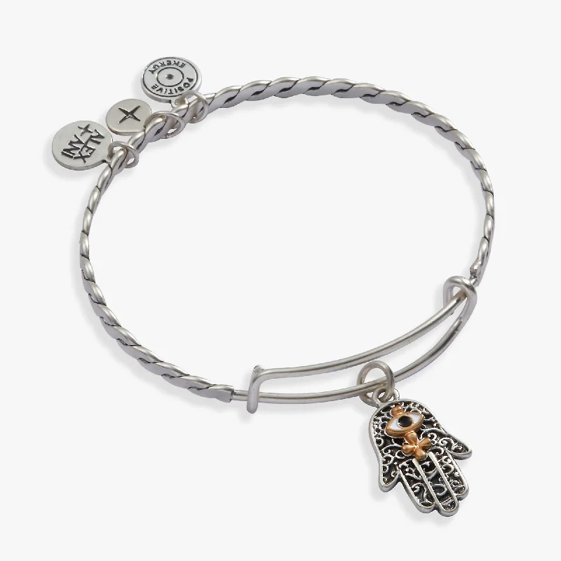 Antique Hamsa Charm Bangle