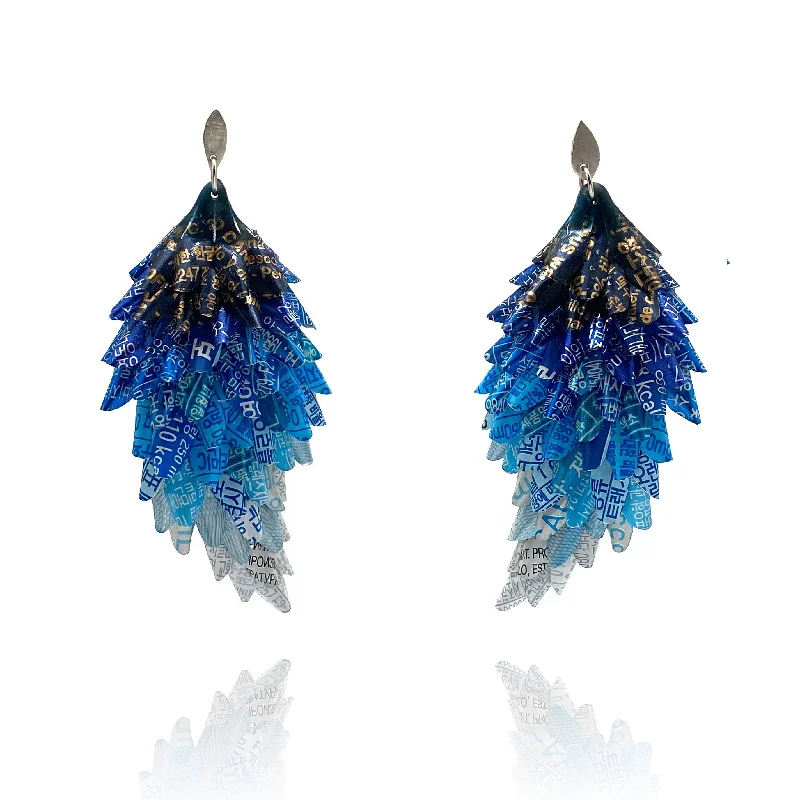 Blue Ombre Aluminum Drop Earrings