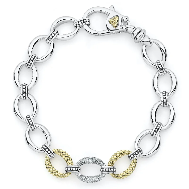 Caviar Lux Single Station Diamond Link Bracelet