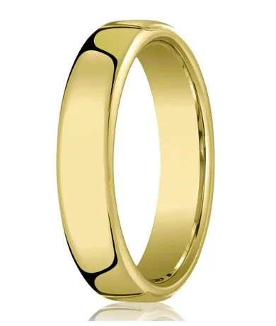 Classic Gold Necklace Comfort-fit 14K Yellow Gold Wedding Band with Nouveau-fit Polished Finish – 6.5 mm