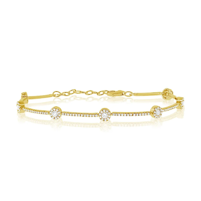 Diamond Halo Link Bracelet