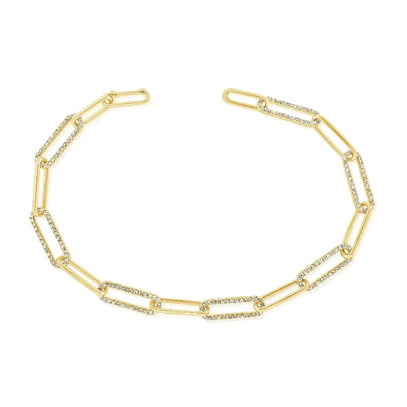 Diamond Paperclip Chain Bracelet