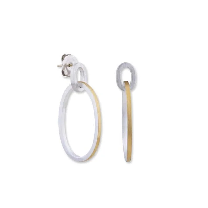 Stylish Chain Lika Behar "Caroline" Drop Earrings in 24K Fushion Gold and Sterling Silver Stylish Chain Lika Behar "Caroline" Drop Earrings in 24K Fushion Gold and Sterling Silver