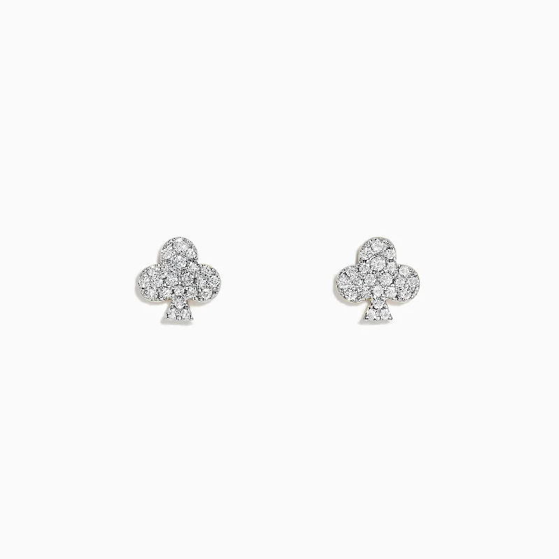 Casino 14K Yellow Gold Diamond Spade Suit Stud Earrings