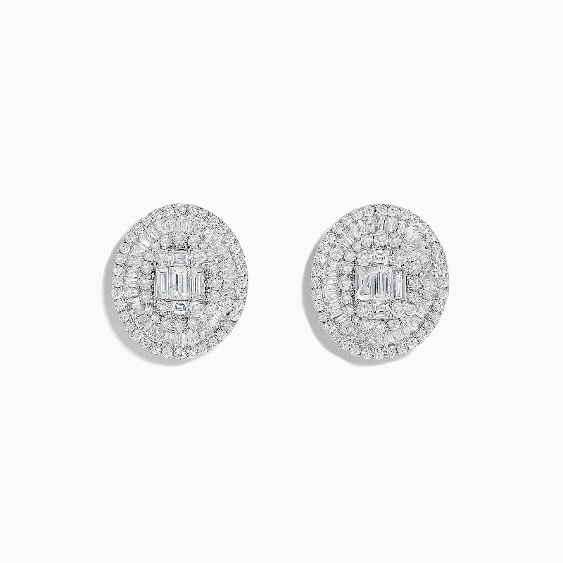 Classique 14K White Gold Diamond Stud Earrings