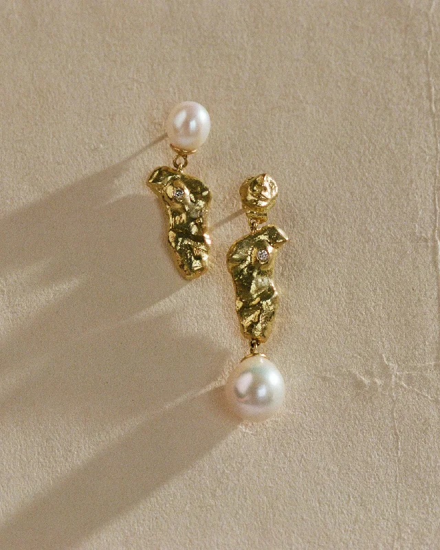 Yellow Gold Ring Fragment Earrings