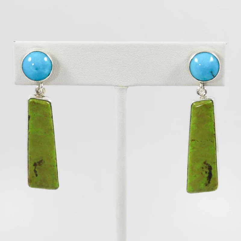 Turquoise and Gaspeite Earrings