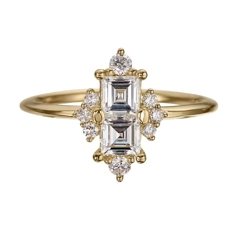 Gilded Mirror Carre Diamond Engagement Ring