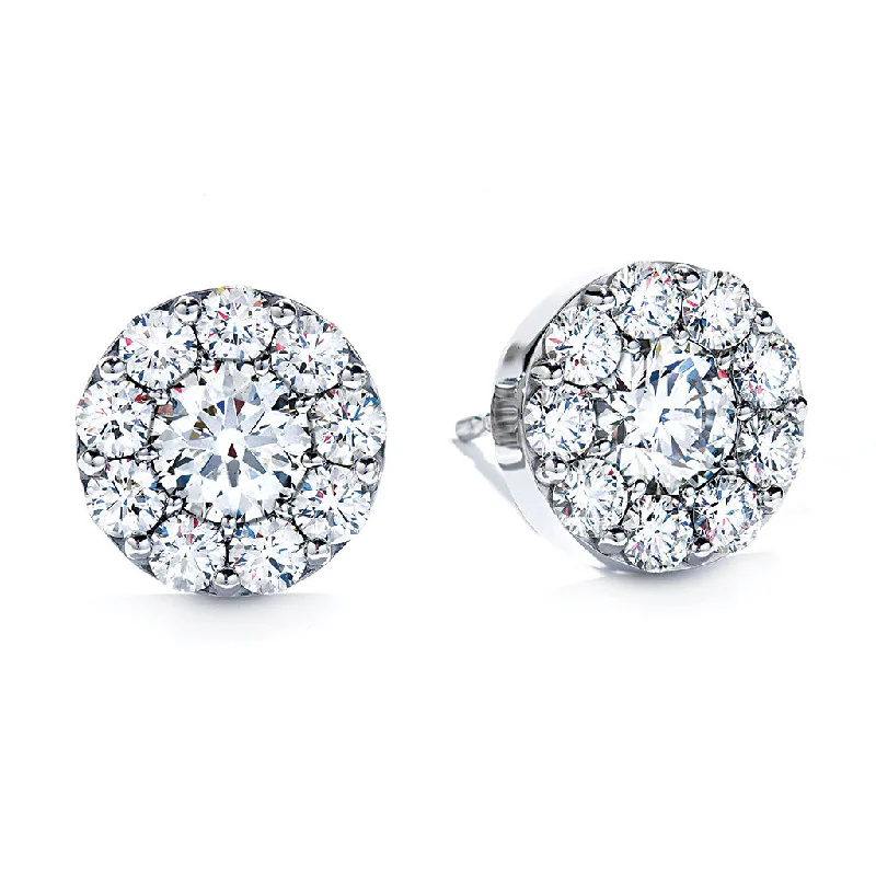 Hearts On Fire Round Solitaire/Stud Diamond Earrings in 18K White Gold (1.02ctw)