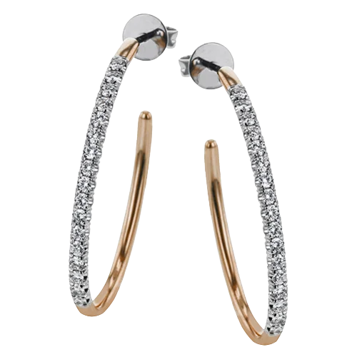 Hoop Earring in 18k Gold with Diamonds