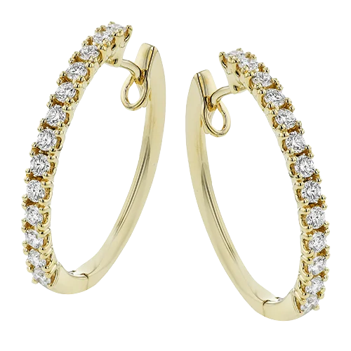 Hoop Earring in 18k Gold with Diamonds