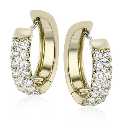 Hoop Earring in 18k Gold with Diamonds