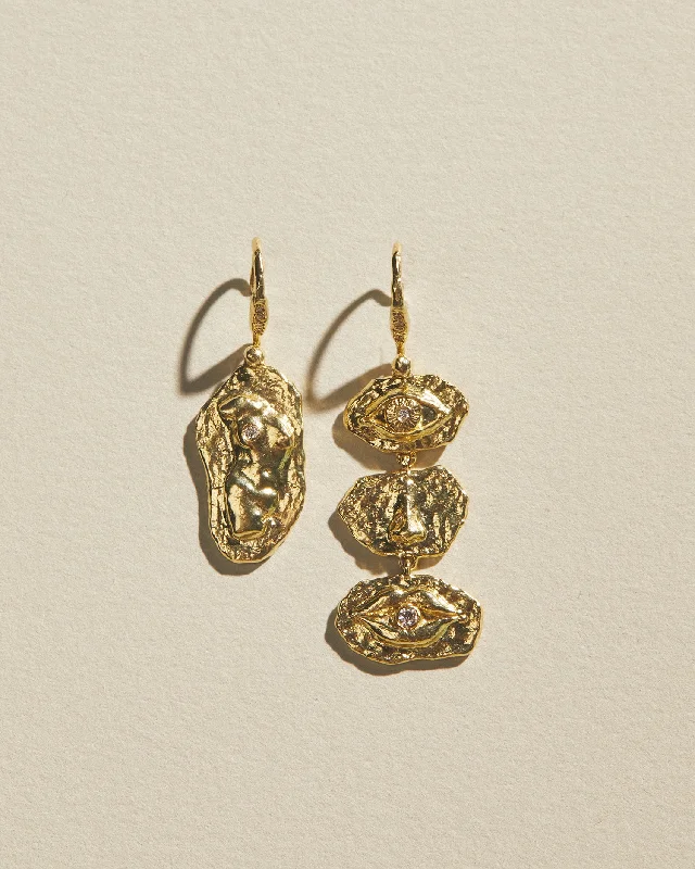 Square Cut Ring Identity Earrings