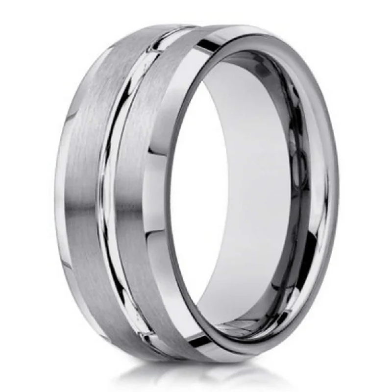 Beautiful Diamond Jewelry 6mm Designer Satin Finish 14k White Gold Wedding Band for Men