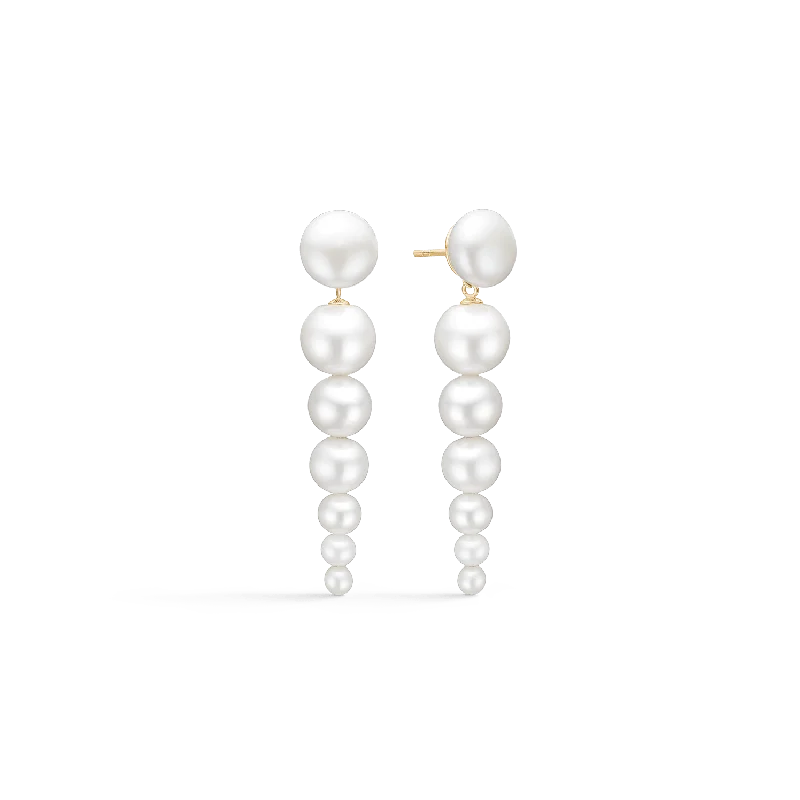 Eden Chandeliers Earrings w. White Pearls