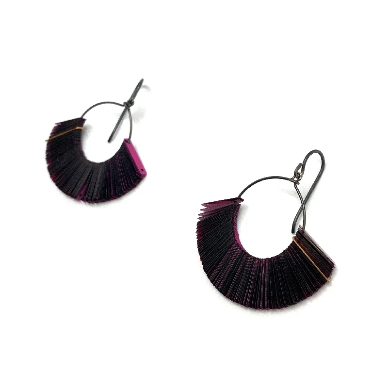 Magenta Tassel Sequin Earrings