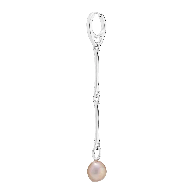 Stag Silver Earring w. Pearl