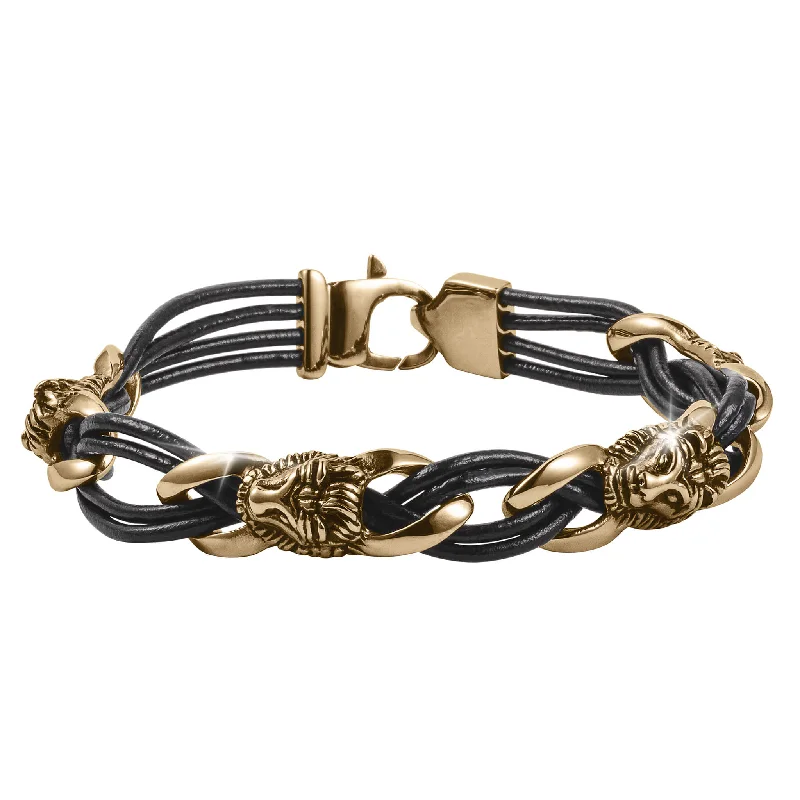 Roaring Gold Leather Bracelet