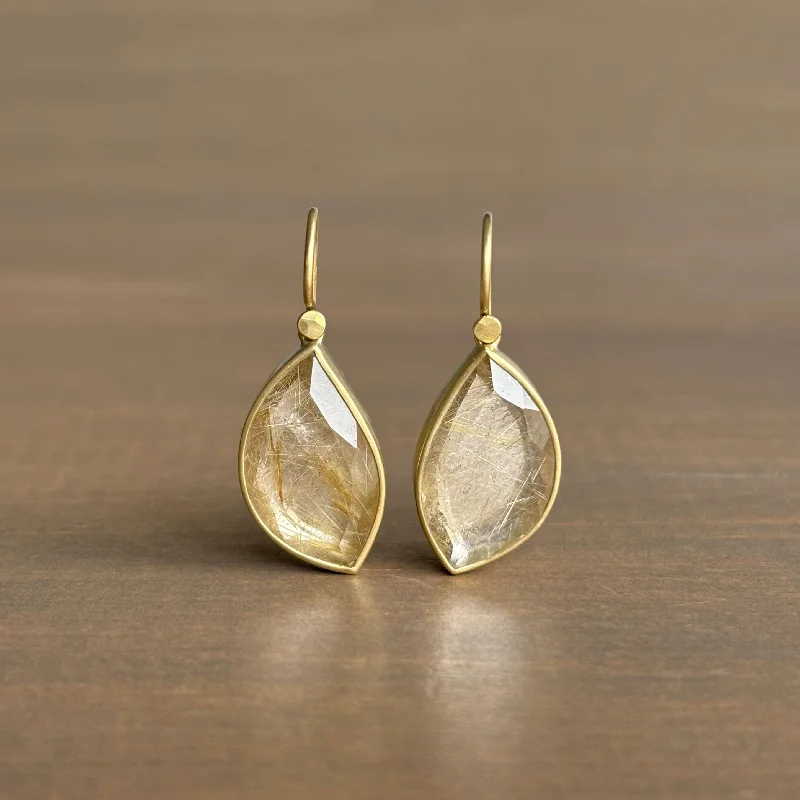 Rutilated Quartz Paisley Earrings