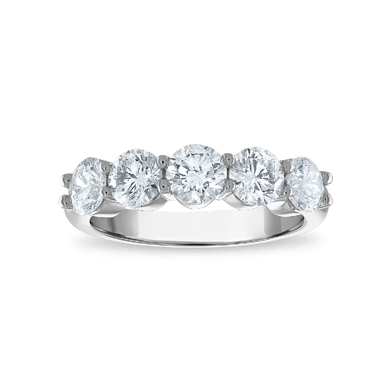 Signature EcoLove 2 CTW Lab Grown Diamond Anniversary Round 5-Stone Ring in 14KT White Gold