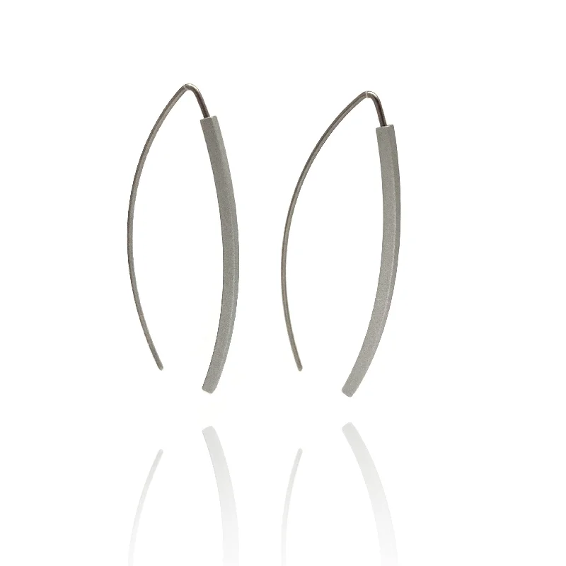 Pearl Earrings Silver Short Bow Earrings