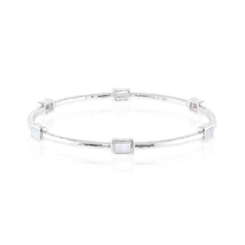 Gray Mother-of-Pearl Stacking Bangle