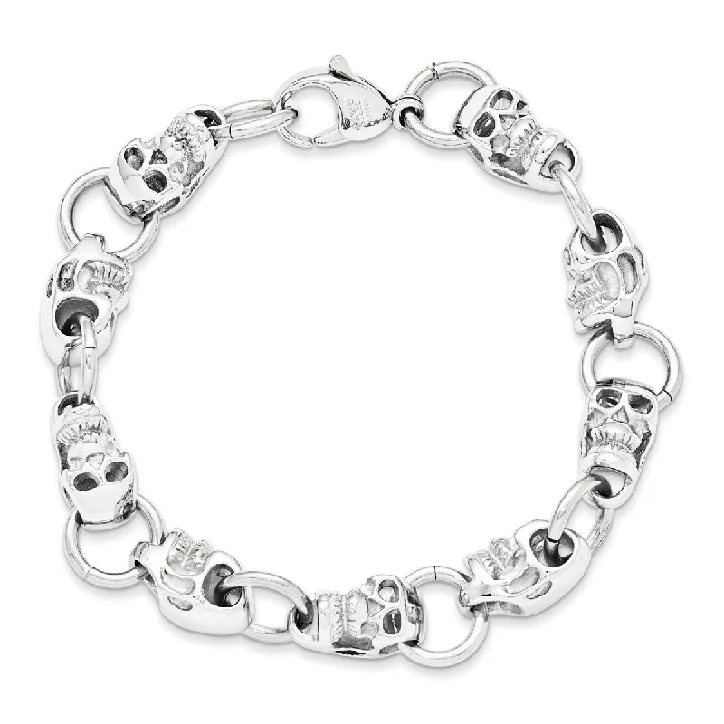 Stainless Steel Polished Skull Bracelet