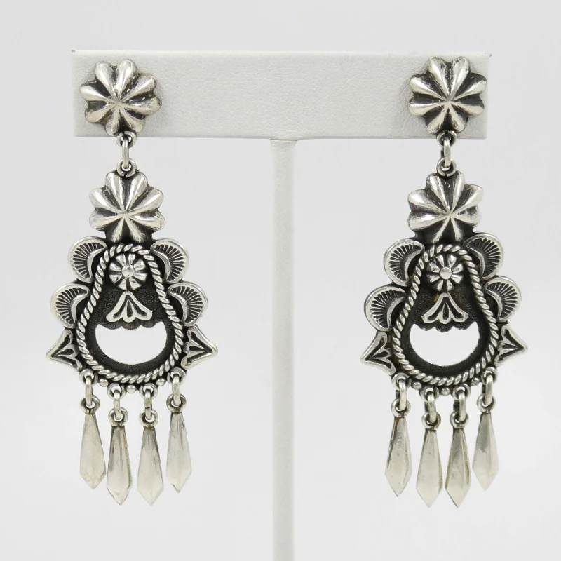 Stamped Silver Earrings