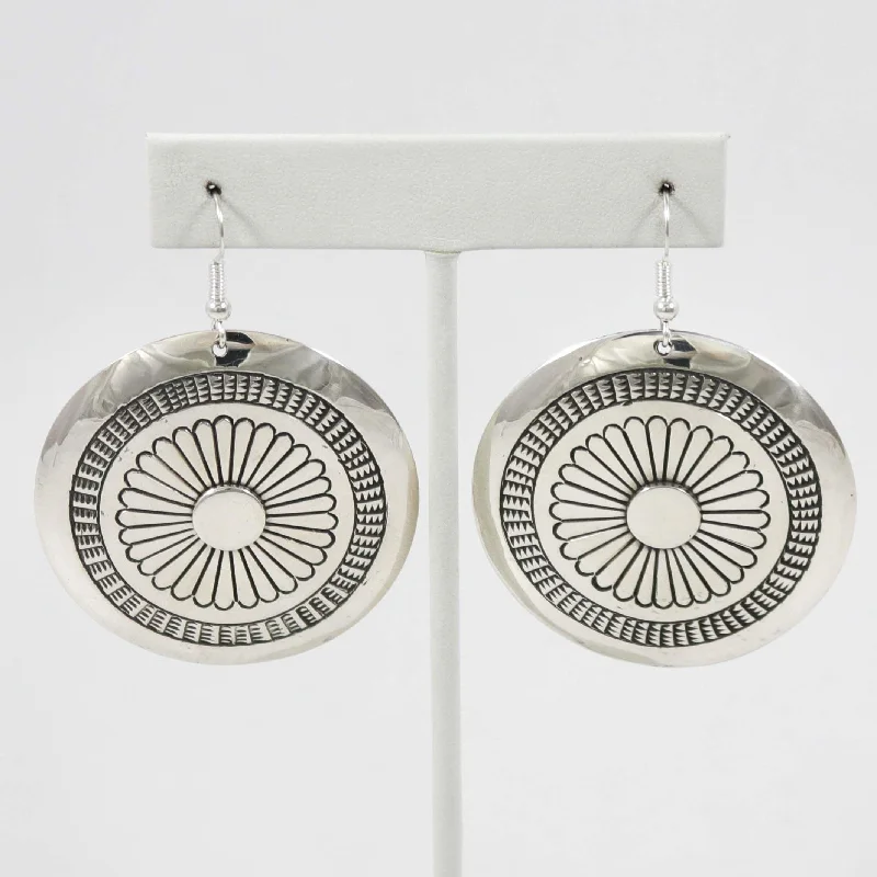 Stamped Silver Earrings