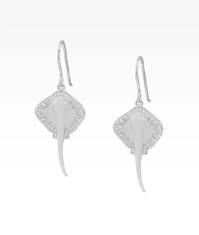 Handmade Gemstone Necklace Satin Stingray Earrings
