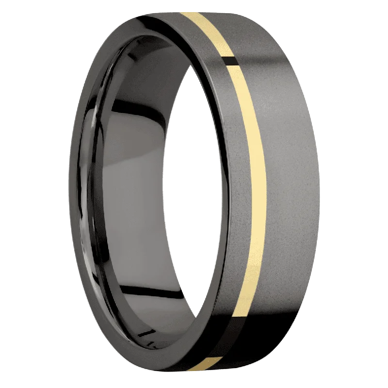 Celestial Jewelry Tantalum Noir with Bead , Bead Finish and 14K Yellow Gold Inlay