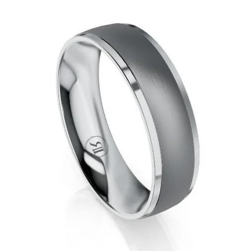 Onyx Bracelet The Dunkirk Tantalum & Platinum Bevelled Wedding Ring