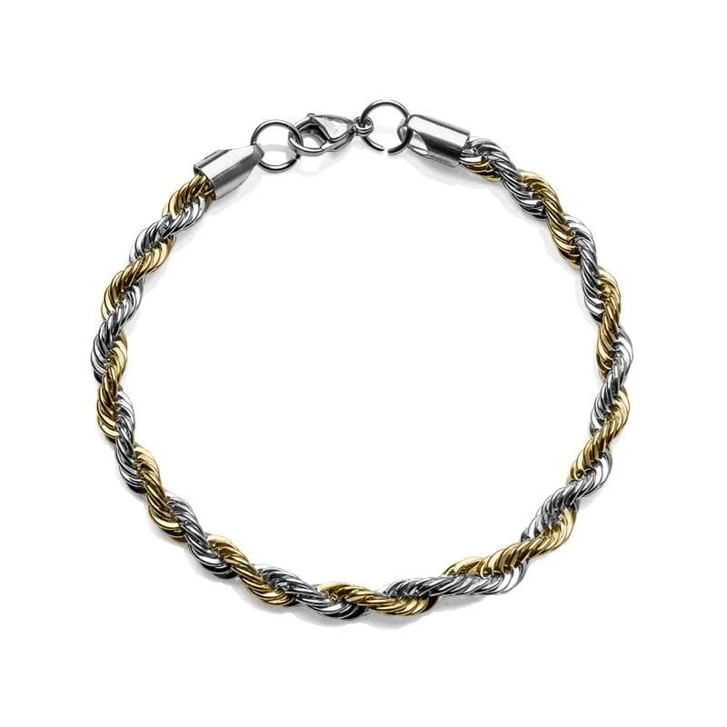 Two-Tone Rope Chain Bracelet