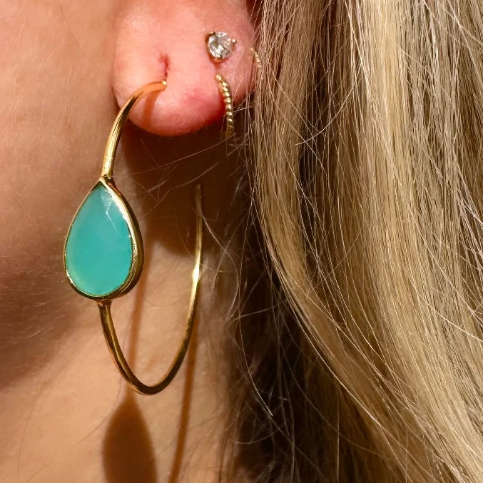 Celestial Jewelry UMA GEMSTONE HOOP EARRINGS