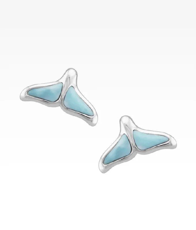 Art Deco Necklace Larimar Whale Tail Post Earrings