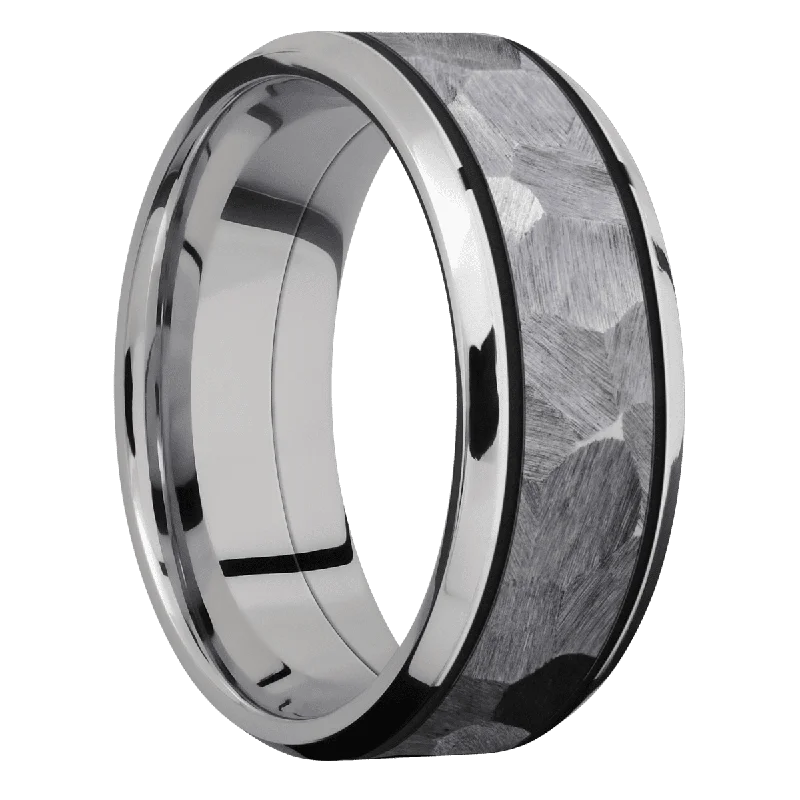 Square Cut Ring with Polish , Polish Finish and Tantalum Inlay