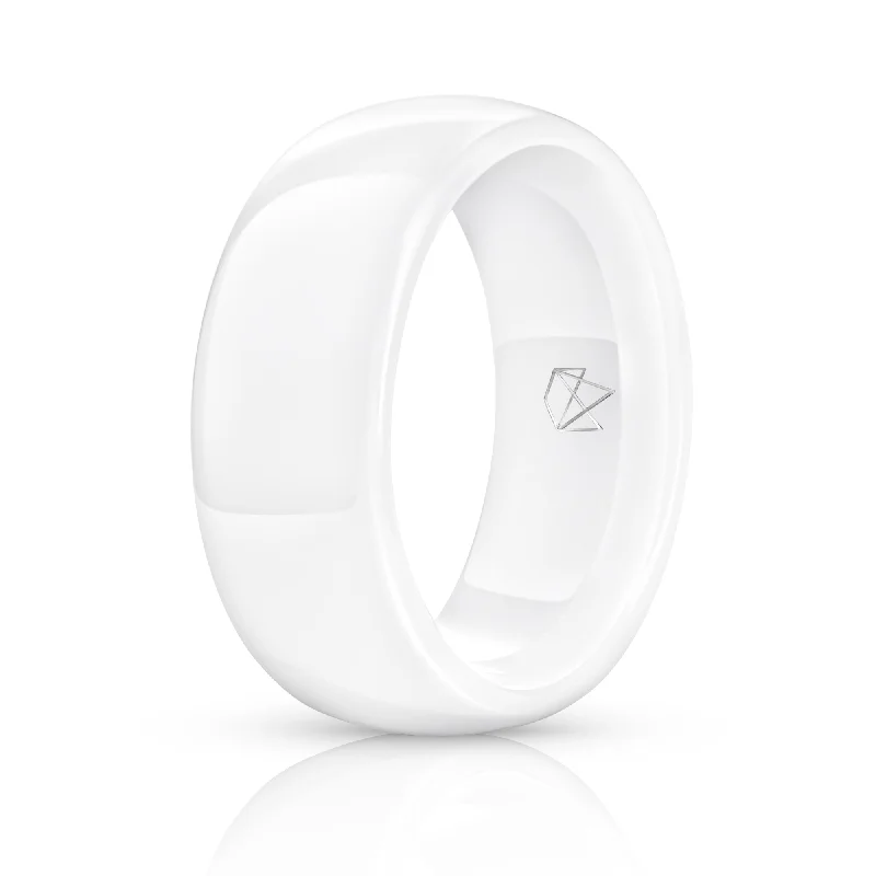 White Ceramic Ring - Minimalist