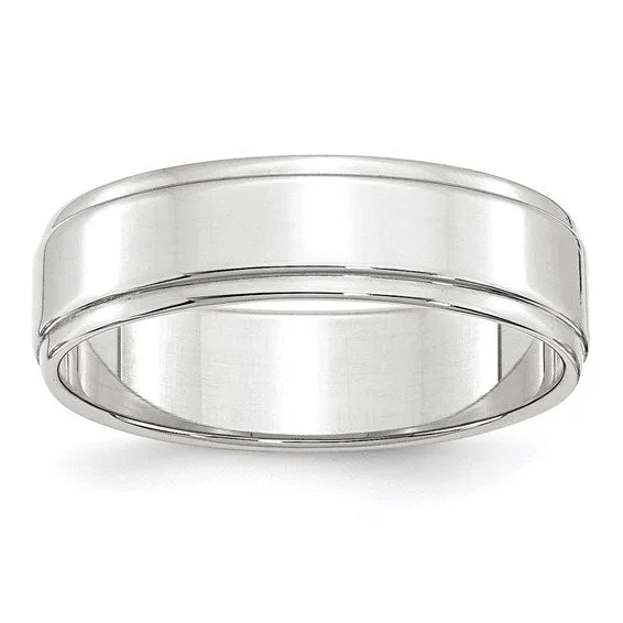 White Gold Step Edge Band